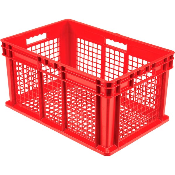 Global Industrial Mesh Straight Wall Storage Container, 23-3/4 in L x 15-3/4 in W x 12-1/4 in H, Red, Plastic 662113RD - main